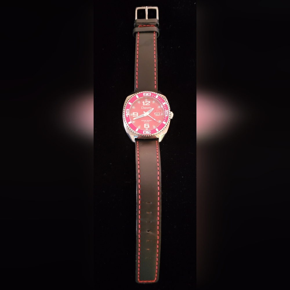 Men's Deporte Watch with Leather Band